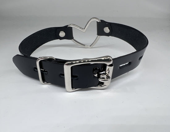 Leather Heart Collar