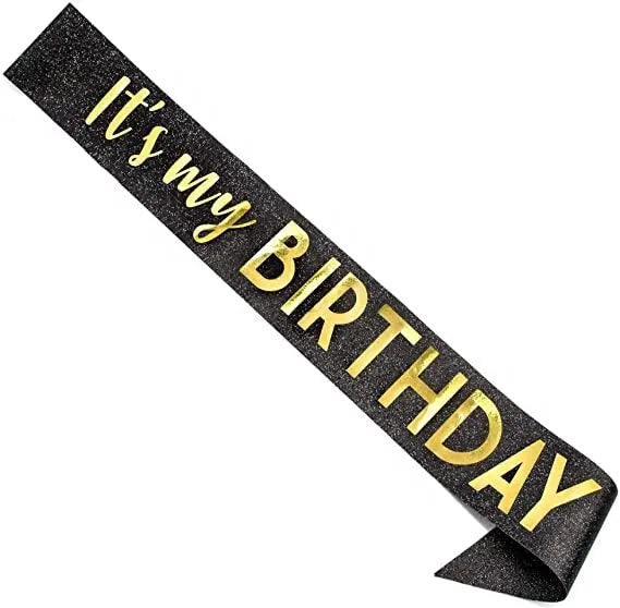 black its my birthday sash