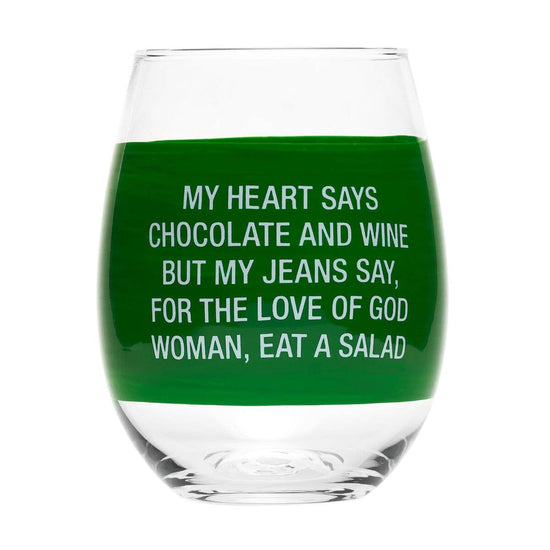 My Jeans Say Stemless Wine Glass
