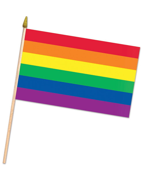 Wooden Rainbow Pride Fabric Flag