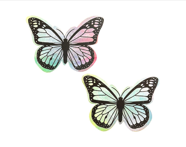 Rainbow Sherbet Velvet UV Butterfly Pasties