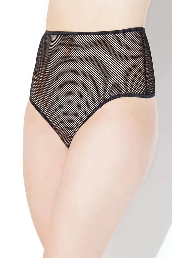Plus Size High Waisted Fishnet Thong