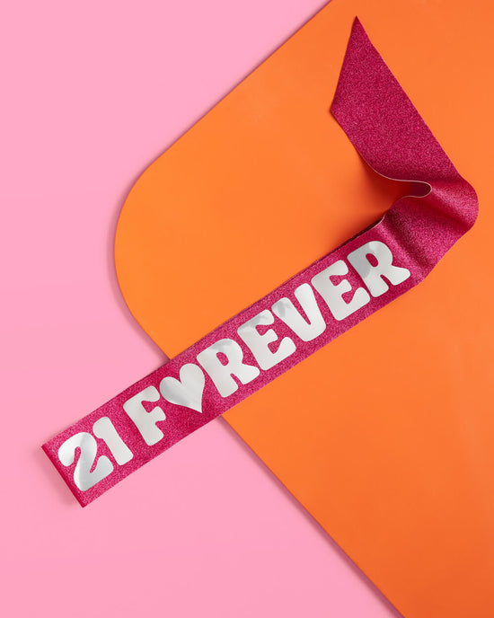 Load image into Gallery viewer, 21st Birthday Glitter Pink Party Sash
