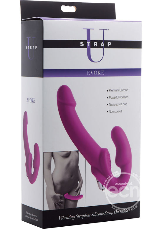 Strap U Evoke Vibrating Silicone Strapless Strap On