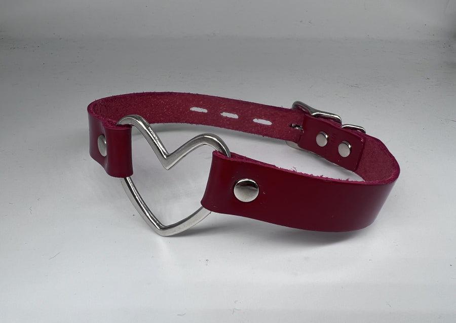 Leather Heart Collar