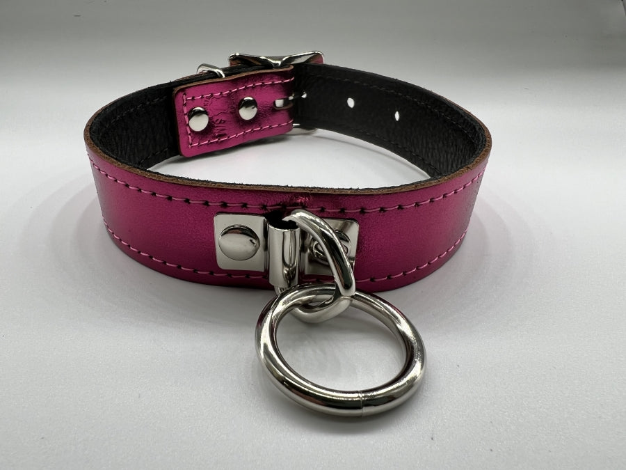 Leather Collar With Ring