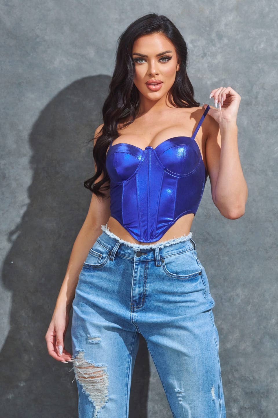 Metallic Bustier Crop Top