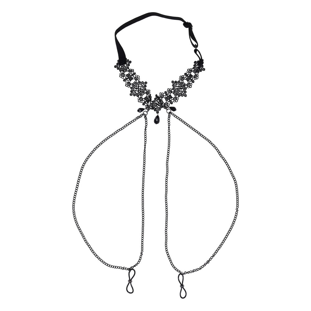 S&M Lace Collar With Nipple Ties