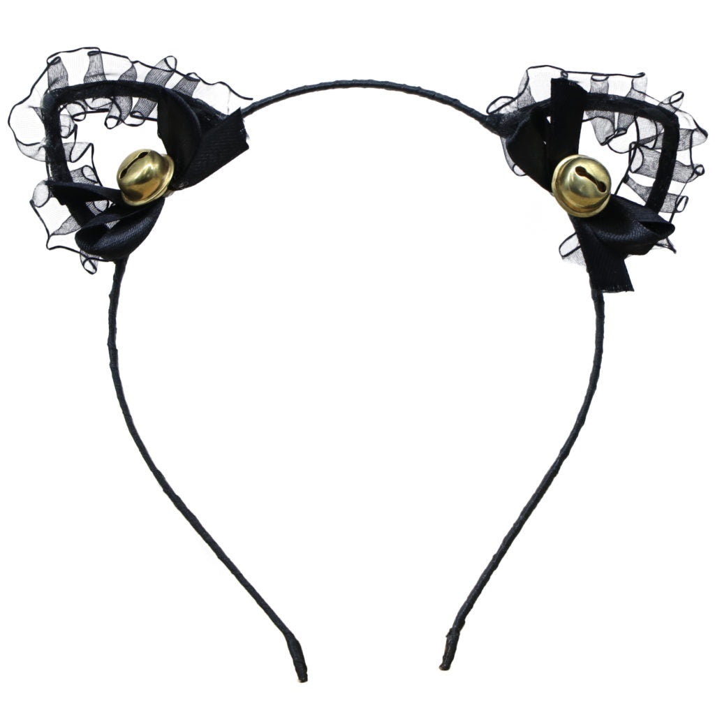 Black Kitty Bell Headband
