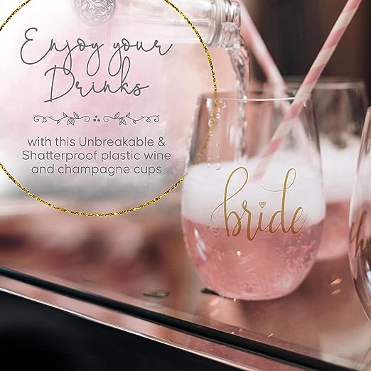Load image into Gallery viewer, Bride Plastic Stemless Wine Cup
