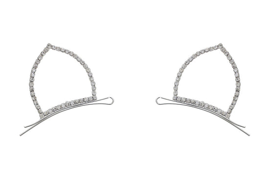 Rhinestone Cat Ear Clips