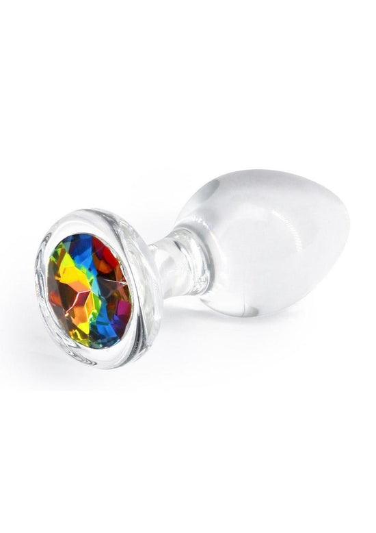 Rainbow Gem Glass Anal Plugs