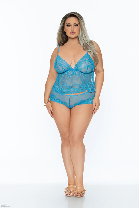 Plus Size Flutter Cami & Short Set