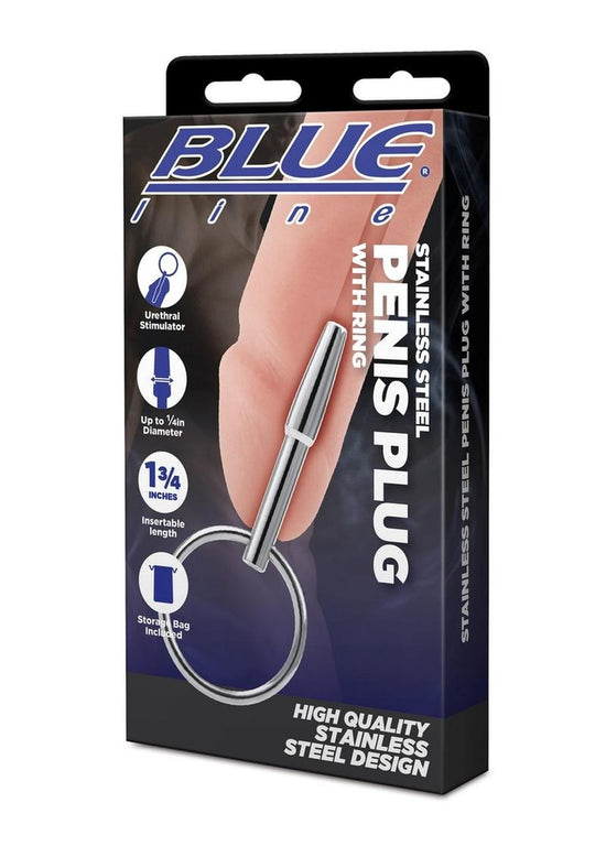 Stainless Steel Penis Plug with Ring