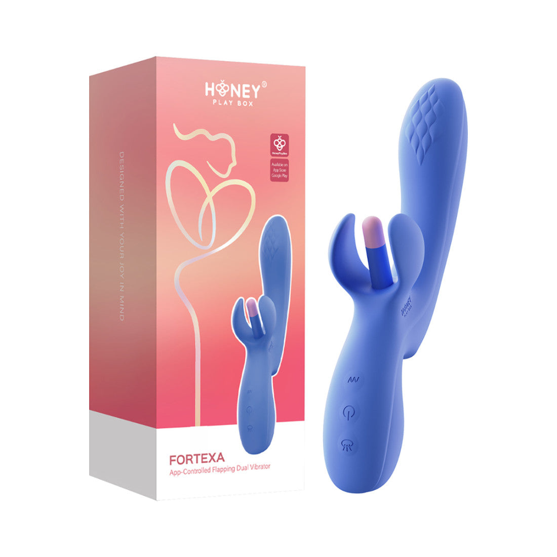 Honey Play Box Fortexa App-Controlled Kinky Finger Flapping Dual Stimulator