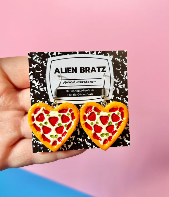 Heart Pizza Earrings