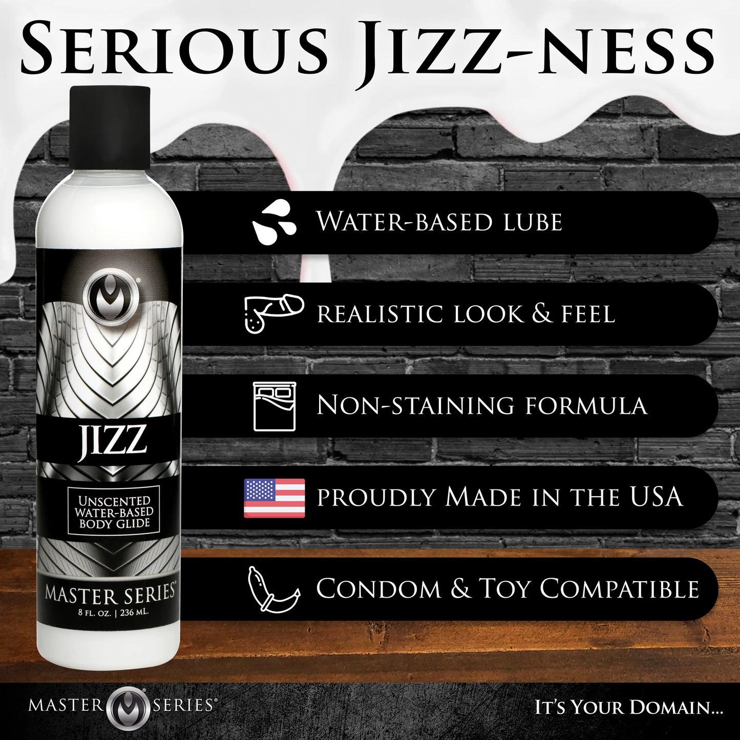Master Series Jizz Unscented Water Based Lubricant