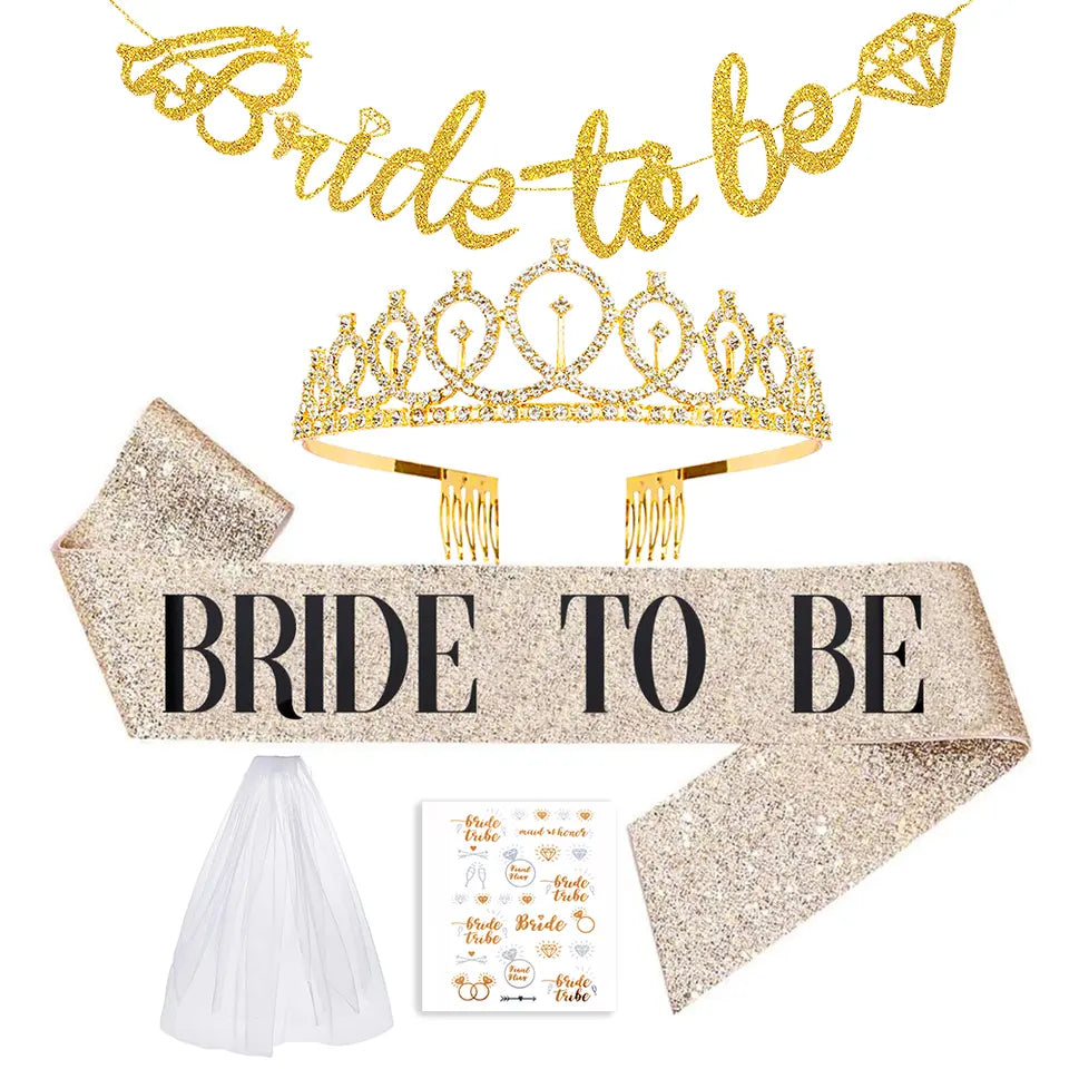 5 piece Bride to Be Set - Gold