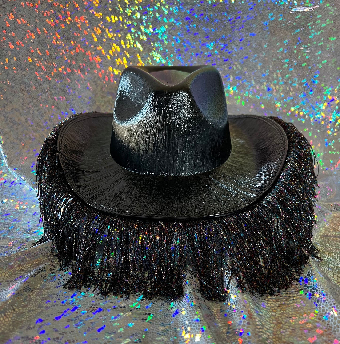 Metallic Cowboy Hat With Fringe