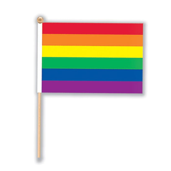 Wooden Rainbow Pride Fabric Flag
