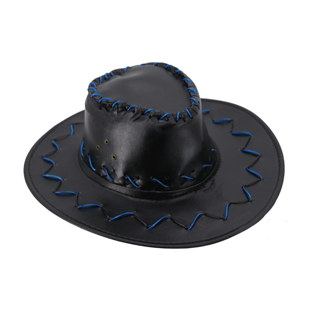 Leatherette Light Up Cowboy Hat