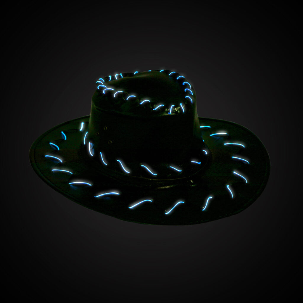 Leatherette Light Up Cowboy Hat