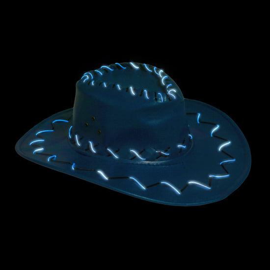 Leatherette Light Up Cowboy Hat