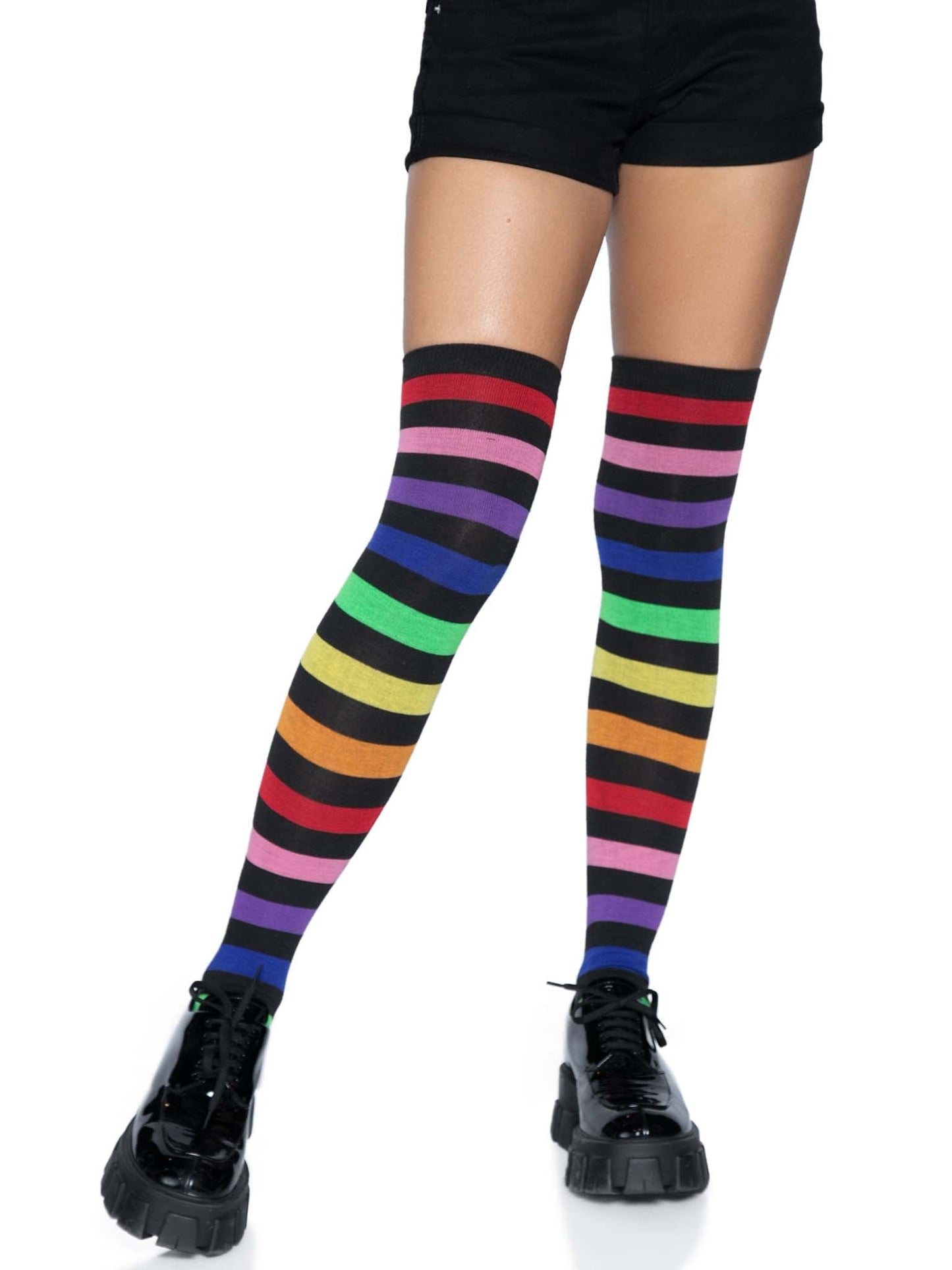 Aurora Rainbow Thigh High Socks