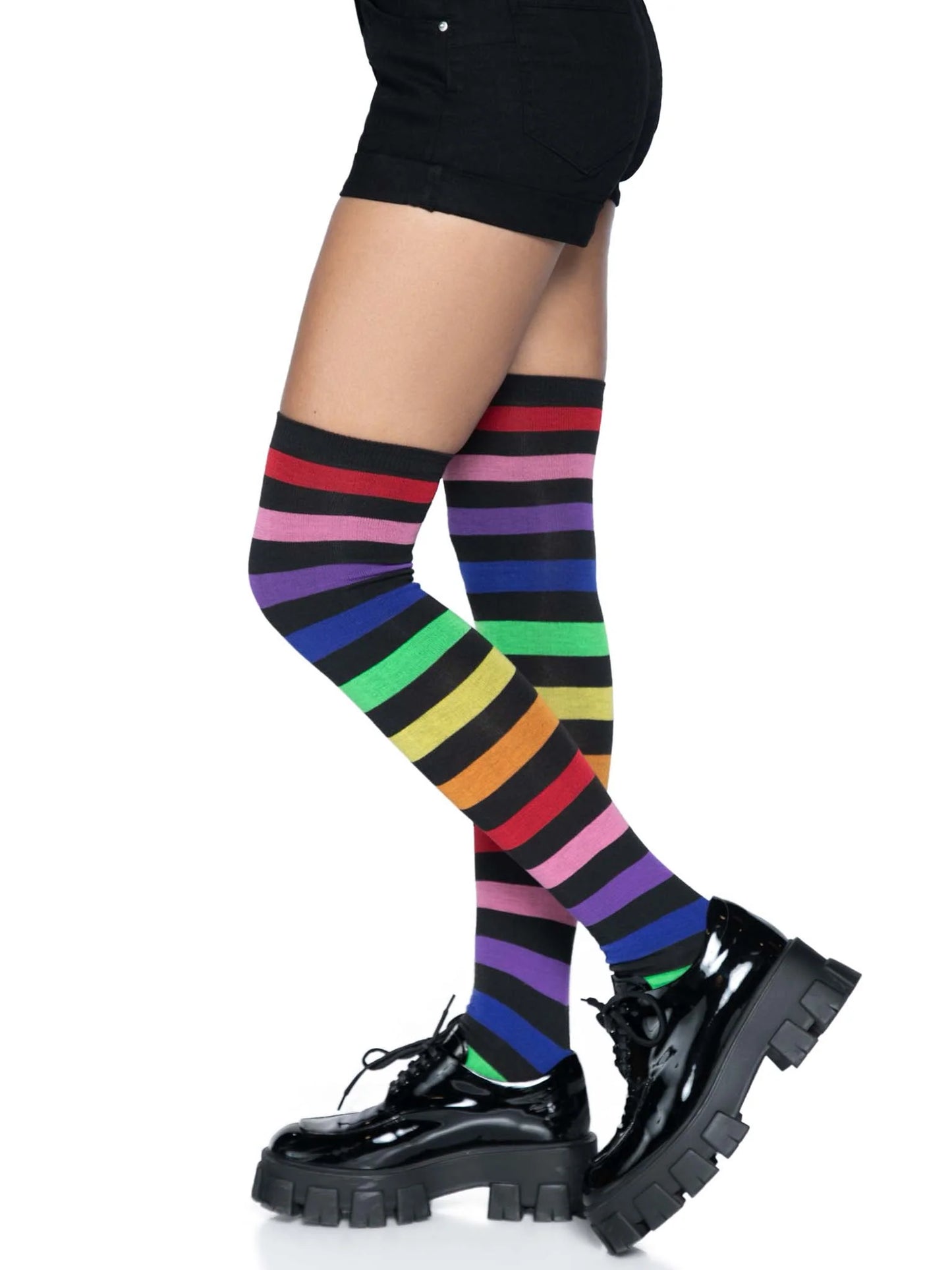 Aurora Rainbow Thigh High Socks