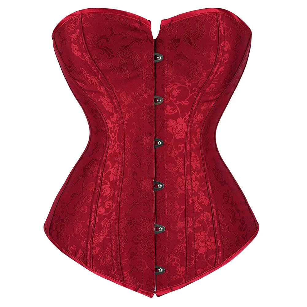 Floral Jacquard Satin Sweetheart Corset