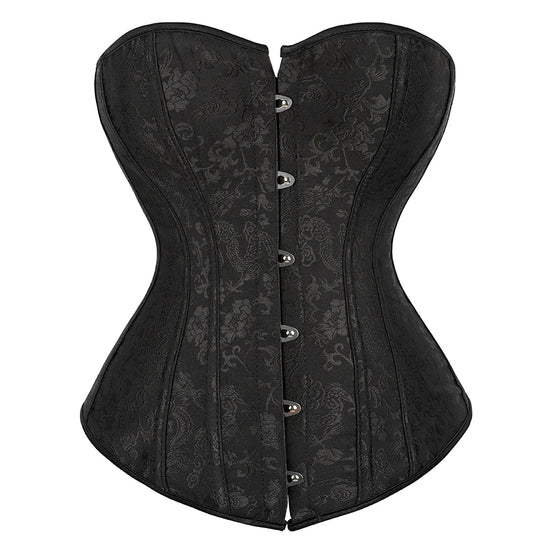 Plus Size Floral Jacquard Satin Sweetheart Corset