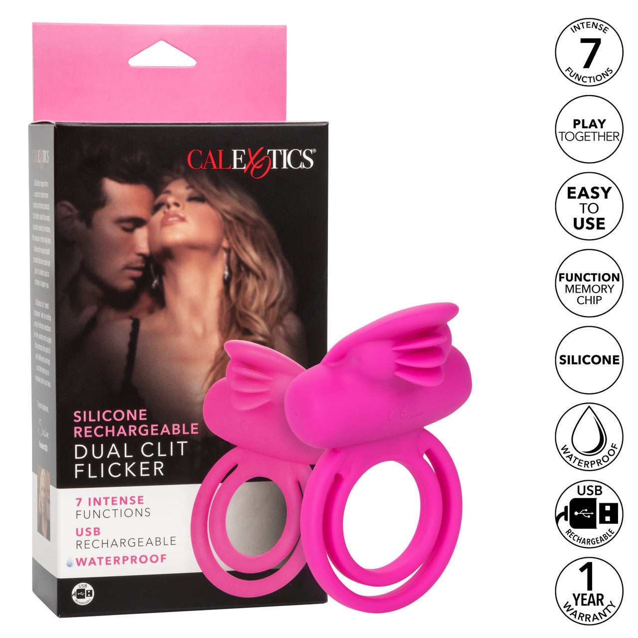 Silicone Rechargeable Dual Clit Flicker Enhancer