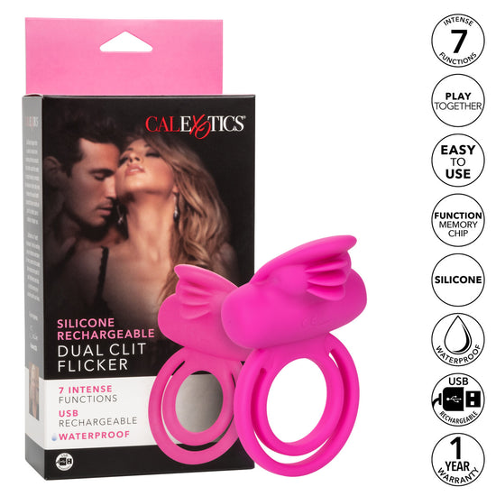 Silicone Rechargeable Dual Clit Flicker Enhancer