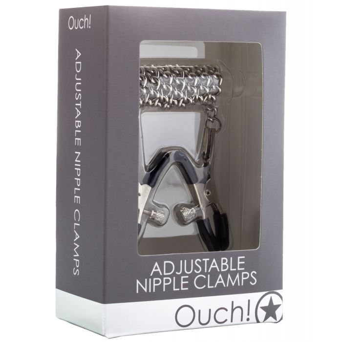 Shots Ouch Adjustable Nipple Clamps With Chain