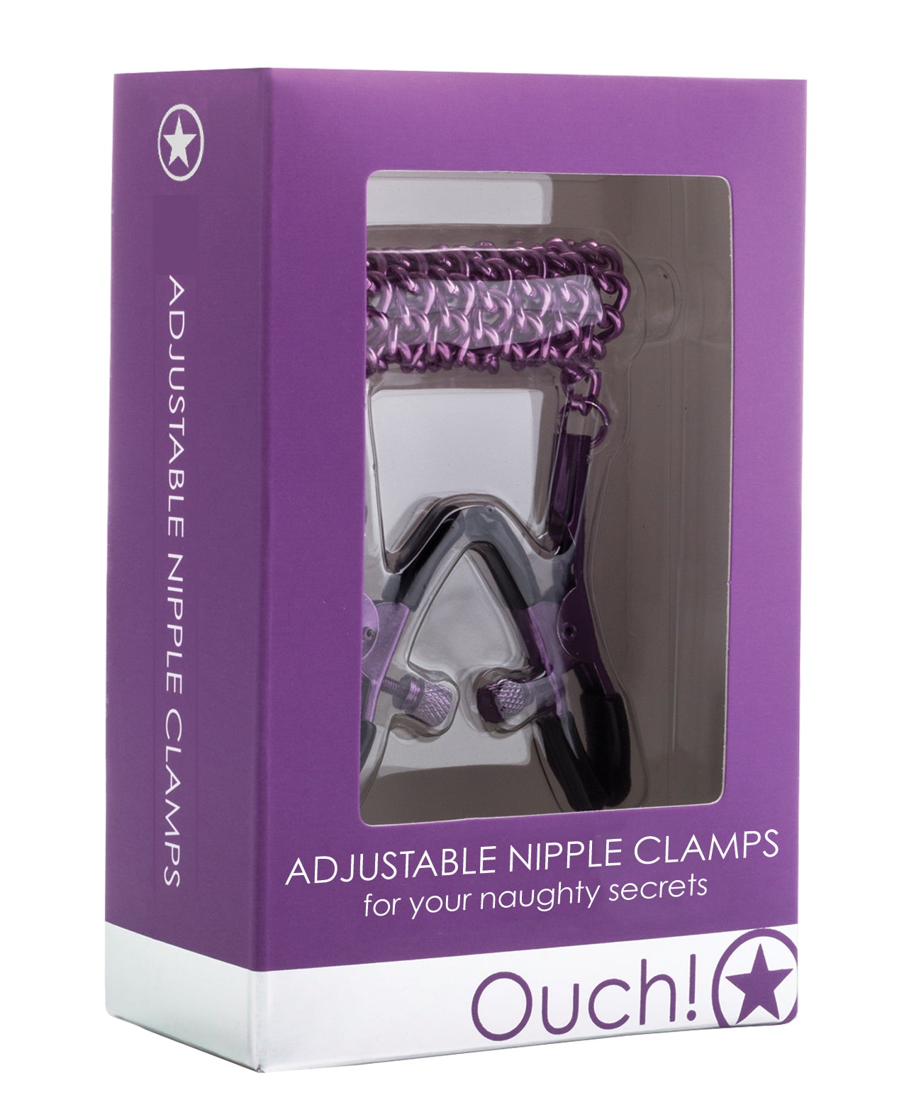 Shots Ouch Adjustable Nipple Clamps With Chain