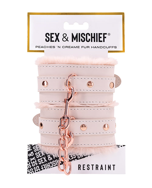 Sex & Mischief Peaches 'n CreaMe Fur Handcuffs 🍑