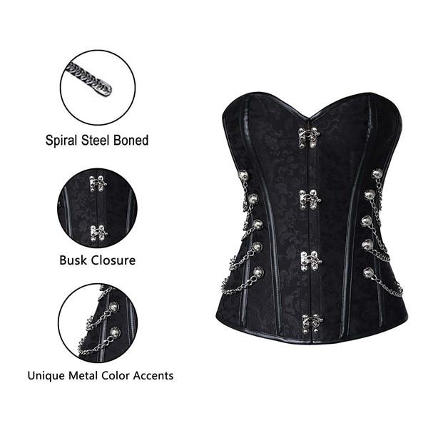 Victorian Steampunk Lace Up Brocade Corset