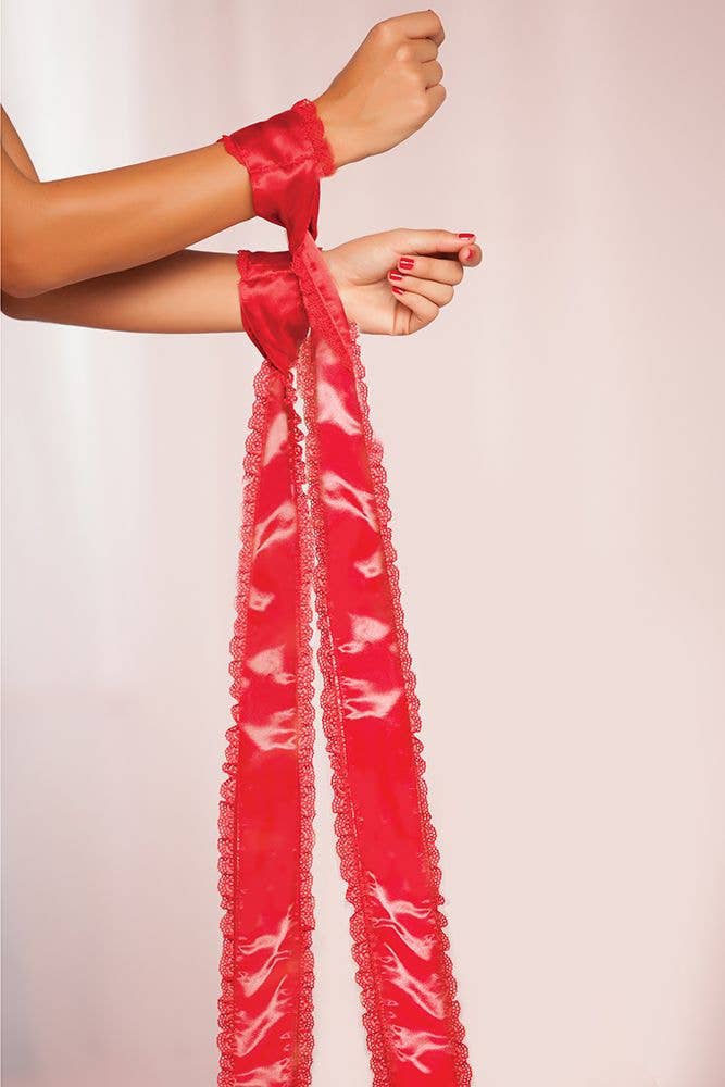 Seven til Midnight Two Pack Satin Bondage Ties With Lace