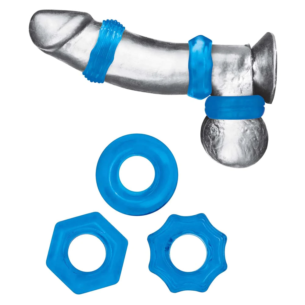 Blue Line Nuts & Bolts Stretch Cock Ring