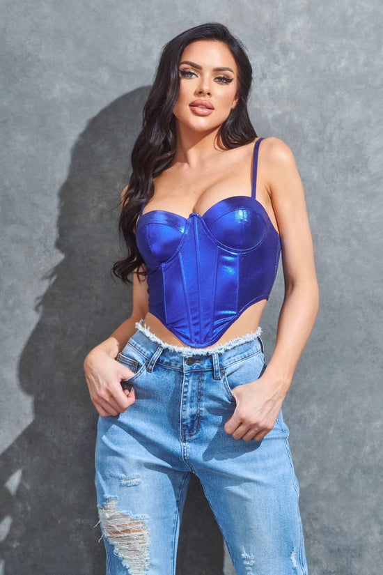 Metallic Bustier Crop Top