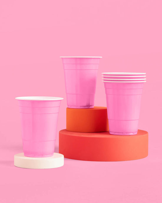 Matte Pink Party Cups