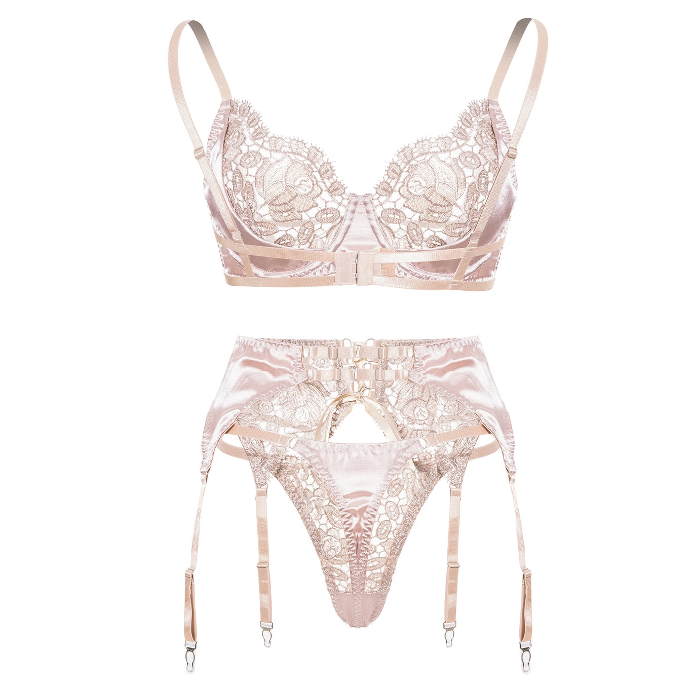 Ladies Lace See Through Lingerie Set