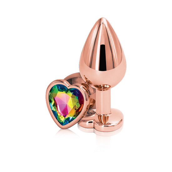 Rear Assets Rose Gold Heart Plug - Large