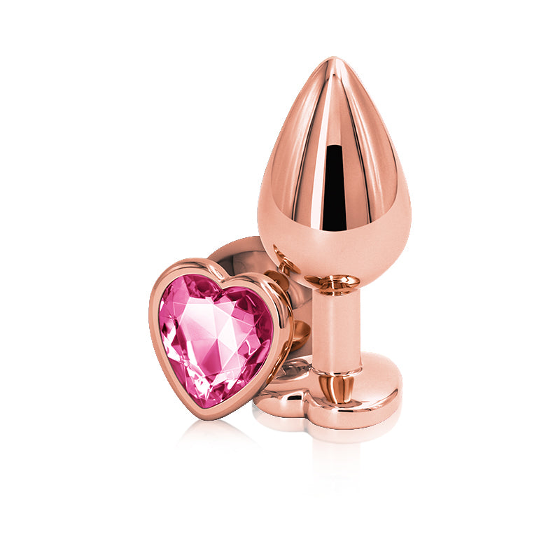 Rear Assets Rose Gold Heart Plug - Large