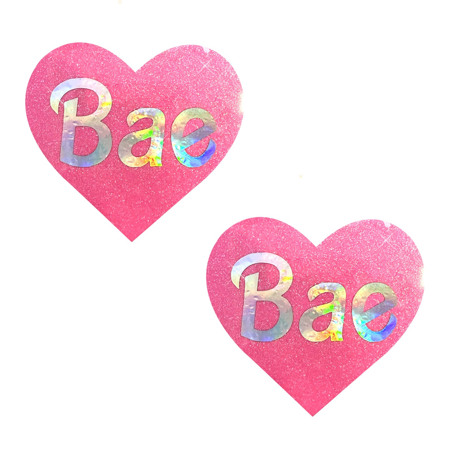 Sparkling Bae Holographic Pink Glitter Heart