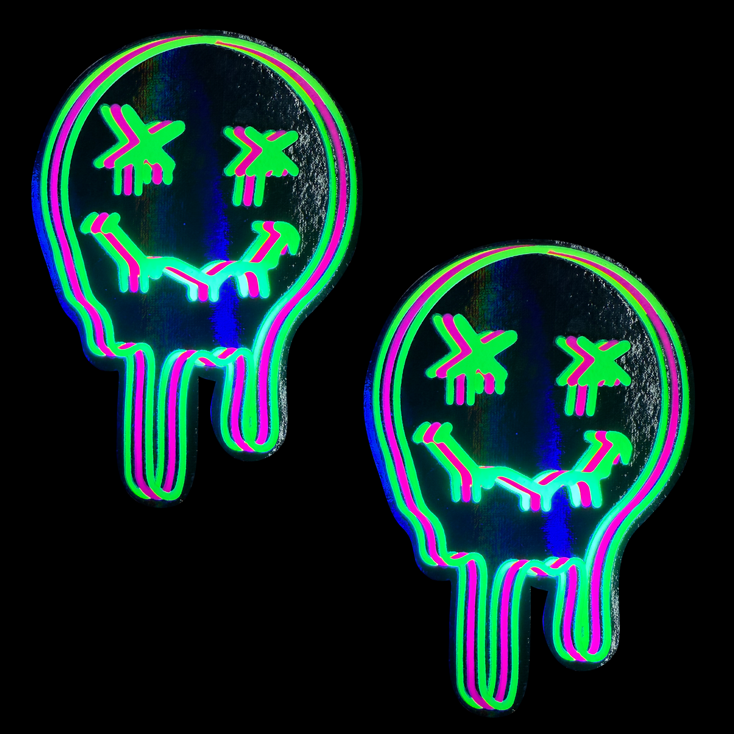 Super UV Trippy Face Neon Pasties