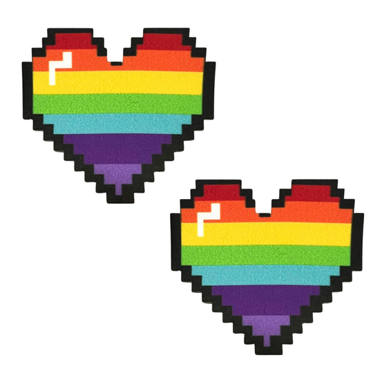 Load image into Gallery viewer, Perfect Pixels Pride Heart Pasties
