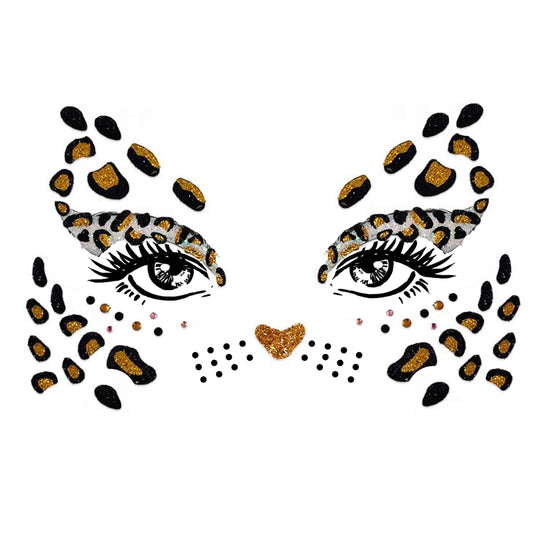 Fast & Furry Cheetah Spots Glitter Face Sticker