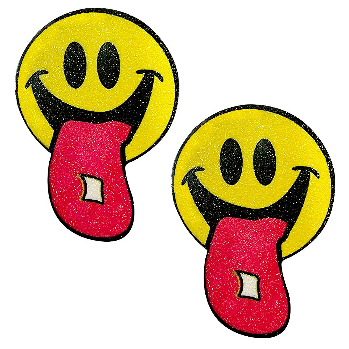 Smiley Face Glitter Tab Pasties