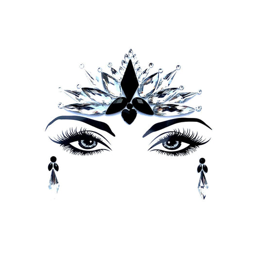 Nakia Iridescent & Black Crystal Face Jewels